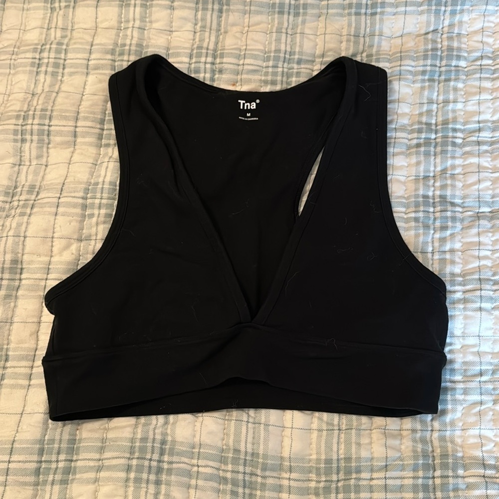 Aritzia TNA deep v tank top in black size medium